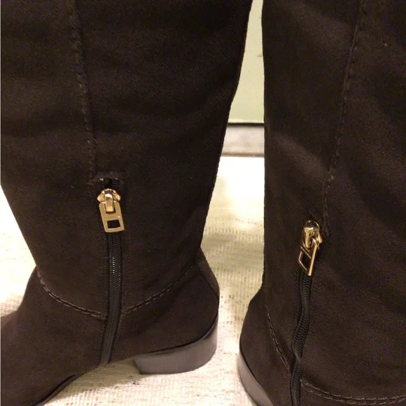Coach NY Lucia chestnut split Suede Over-the-Knee Boots
